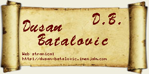 Dušan Batalović vizit kartica